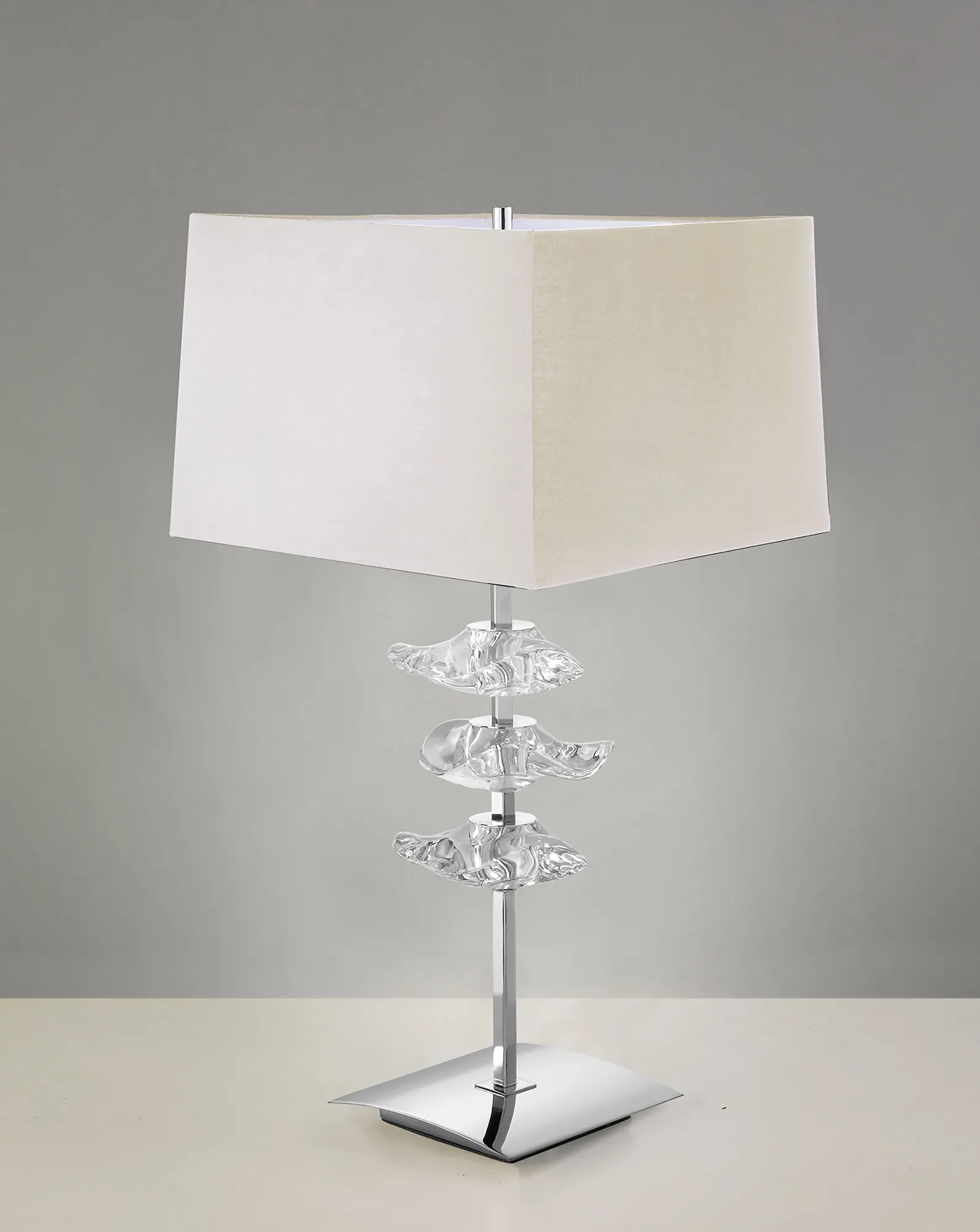 Akira Polished Chrome-Cream Table Lamps Mantra Shaded Table Lamps